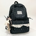 thumbnail image 5 of Weebloom Bow School Backpack For Kids Girls Cute Lace Print Full Coverage Casual Daypack Travel Large Bookbag Middle High School College Black, 5 of 5
