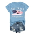 thumbnail image 3 of 250 Years Semi-Quincentennial Anniversary Graphic Short Sleeve Crewneck T Shirt with Printed American Flag and Torch Design Blue 2XL, 3 of 4