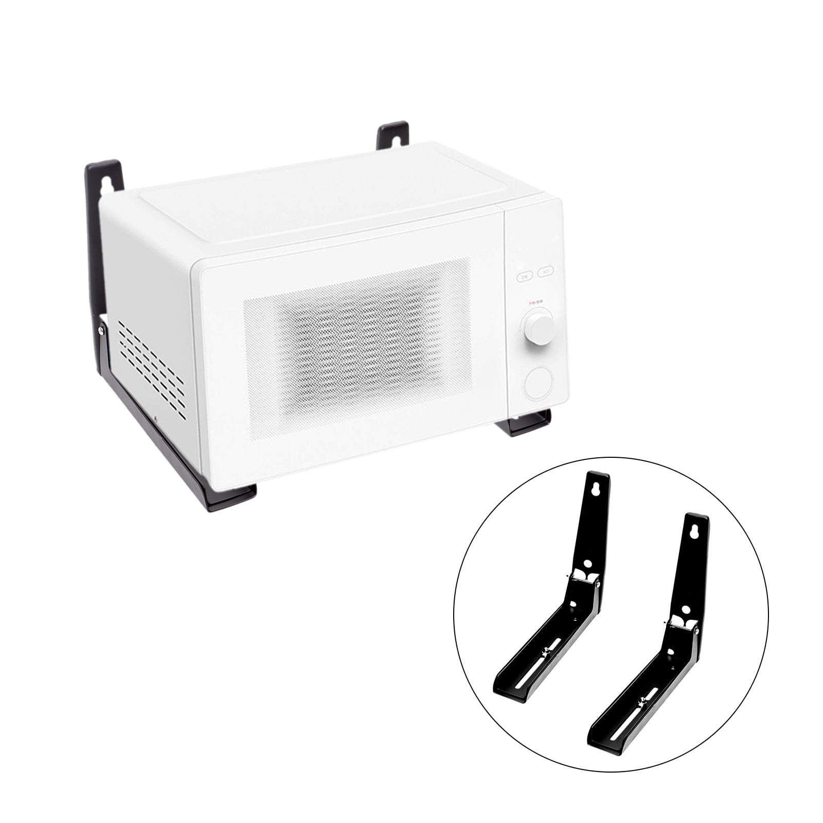 Wall Mounted Microwave Bracket, Foldable Stainless Steel Shelf, 1 Pair of Microwave Brackets For Ceramic Tiles, Marble, Solid Wood, And Cement Walls.