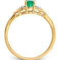 thumbnail image 3 of 14K Yellow Gold Emerald And Diamond Ring (Size 7) Made In India xbs268, 3 of 6