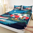 thumbnail image 4 of Manfei Cartoon Rv Pattern Bed Sheets,Night Sky Full Size Sheets,Blue,4 Pieces,1 Flat Sheet, 1 Fitted Sheet and 2 Pillowcases, 4 of 6