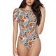 thumbnail image 1 of Balery Vintage Blue Fox Family A Body de cuello redondo de manga corta para mujer Tops de manga corta Tops básicos-XX-Large, 1 of 7