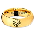 thumbnail image 2 of Tungsten Quote I Love You 3000 Engraved Band Ring 7mm Men Women Comfort Fit 18k Yellow Gold Dome Polished, 2 of 4