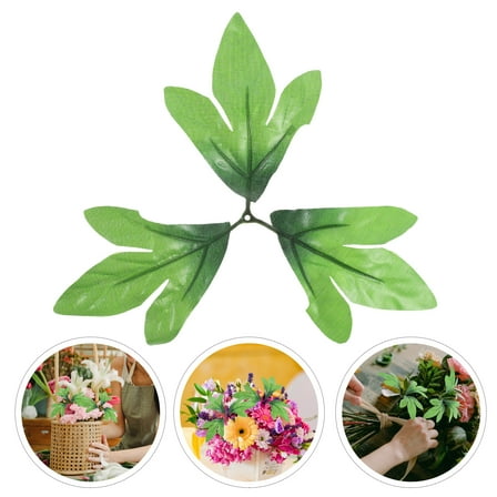 Hemobllo 10pcs Artificial Fake Leaf Craft Leaves for DIY Crafts Decor Realistic Green Cloth Plants