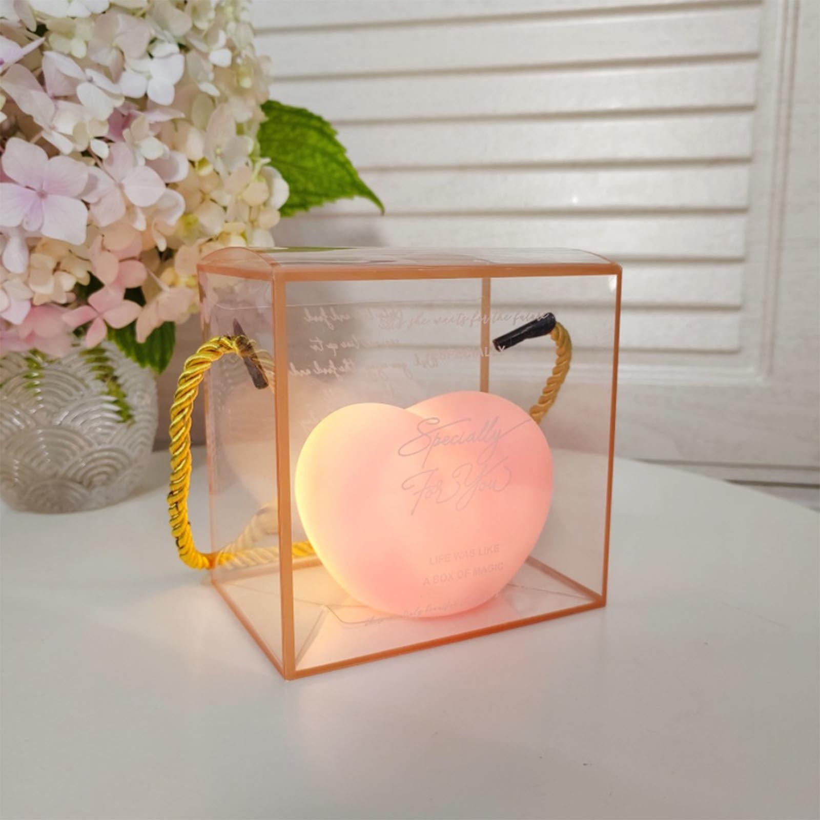 Stijggn Led Night Lights for Bedroom Christmas Ornaments Heart Shaped Night Light, Cute Lamp, USB Rechargeable Bedside Lamp for Home Decoration