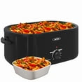 thumbnail image 2 of Sunvivi 24 Quart Electric Turkey Roaster Oven with Visible Glass Lid,Removable Pan & Rack, Stainless Steel, Black, 2 of 11