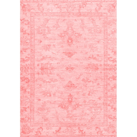 Ahgly Company Machine Washable Indoor Rectangle Oriental Red Traditional Area Rugs, 6' x 9'