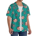 thumbnail image 4 of Honeii 's Starfish and Shell for men's short-sleeved button-up collared shirt featuring a pocket, perfect for beach vacations, and travel adventures., 4 of 5