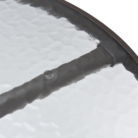 24 Patio Round Table Tempered Glass Steel Frame Outdoor Pool Yard