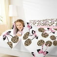 thumbnail image 4 of Feelyou Bowknot Cherry Twin Comforter Sets, Leopard Cheetah Print Bedding Set, 2pcs, 4 of 8