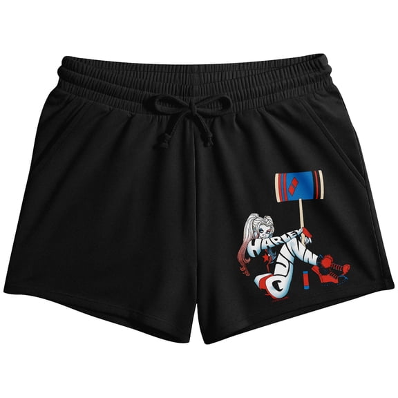 Harley Quinn Women's Lounge Shorts DC Comics Character Graphic Elasticized Drawstring Waist Officially Licensed Adult Sleepwear-Small