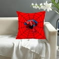 thumbnail image 3 of SpiderWeb Printed Cushion Covers Hidden zipper closure Double Sided Decorative Pillowcases Front Back Both Painted Superhero Cartoon Car decoration Home Sofa 18X18inch(45X45CM), 3 of 4