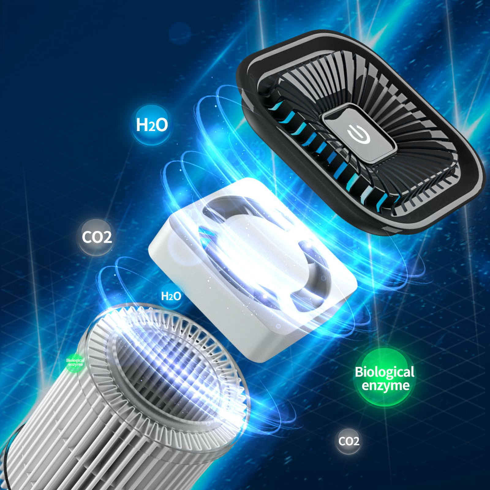 HOTDUCK Car air purifier atomization negative ion small deodorization office filter purification