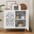 thumbnail image 3 of ARTPOWER Accent Cabinet with 2 Doors, Vintage Hollow Carving Buffet Cabinet, Sideboards and Buffets with Storage Credenza for Living Room, Kitchen, Dining Room, Entryway, Hallway, White, 3 of 7