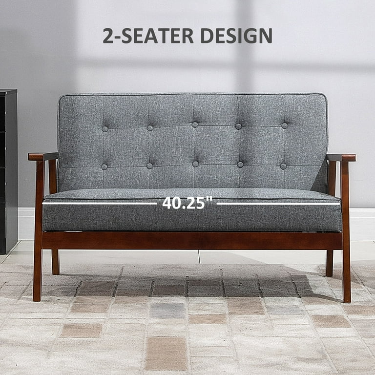 HOMCOM 56 2 Seat Sofa, Modern Love Seats Furniture, Upholstered 2