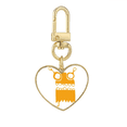 thumbnail image 1 of Universe Alien Monster Yellow Creature Gold Heart Keychain Metal Keyring Holder, 1 of 3
