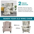 thumbnail image 4 of CHUNTIAN Wingback Chair Covers Slipcovers 2 Piece Stretch Wing Chair Covers Spandex Slipcovers Wingback Sofa Covers Armchair Covers Non-Slip Furniture Protector for Living Room Wingback Chairs, A13, 4 of 5
