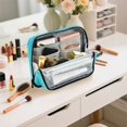 thumbnail image 7 of Standing Pencil Case with Base Large Capacity Stationery Pouch Pen Bag with Zipper for Women Men Pastel Blue Dandelions, 7 of 7
