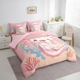 thumbnail image 4 of Feelyou Cute Pink Axolotl Twin Bedding Sets 7-Piece for Child, Cartoon Ocean Animal Bedding Comforter Set, Dreamy Fairy Tale Reversible Sheet Sets, Breathable Home Decor, 4 of 9