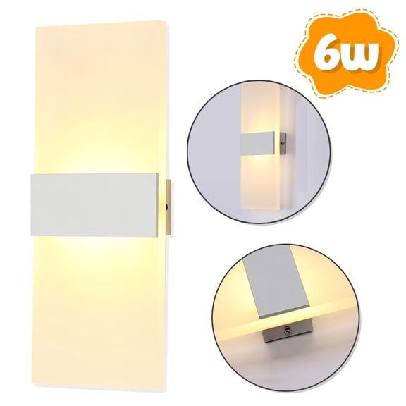 LNKOO Modern Wall Sconces 6W LED Wall Lights Up Down Wall Lamp Acrylic for Bedroom Corridor Stairs Bathroom Indoor Lighting Fixture Not Dimmable Home Room Decor, Warm White