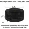 thumbnail image 2 of Bar Height Firepit Patio Dining Sets Cover Heavy Duty Waterproof 74 Inch Tall Round Patio Bar Height Table and Chair Set Covers, 74"Diameter x 44"H, 2 of 7