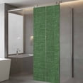 thumbnail image 4 of Dark Green Burlap Texture Window Privacy Film, Farmhouse Vintage Green Static Cling UV Sun Blocking Tint Film Heat Control Windows Films for Bedroom Bathroom, Window Stickers 29.5"x78.7", 4 of 8