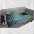 thumbnail image 5 of Magic Moon Soft Flannel Fleece Throw Blanket, Crescent over Castle Gradient Night Sky Mystic Graphic, Cozy Plush for Indoor and Outdoor Use, 50" x 60", Seafoam Pale Yellow, by Ambesonne, 5 of 5