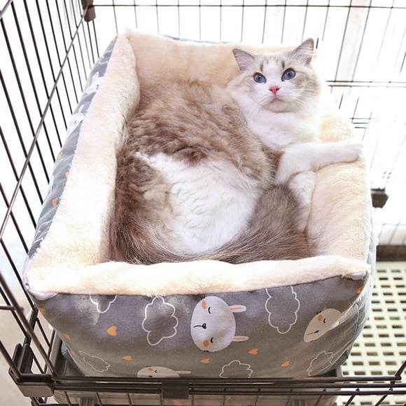 Cama para perros y gatos de felpa Yinane gris