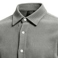 thumbnail image 3 of Men's Big & Tall Waffle-Knit Shirt Button Down Long Sleeve Dressy Shirt Casual Formal Blouse,XXL,Gray, 3 of 6