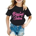 thumbnail image 1 of Zhuashum T-Shirts Fille Manches Courtes Col Rond Hauts Imprimés Lettres Blouse Basique Printemps Noir 1-2 Ans, 1 of 3