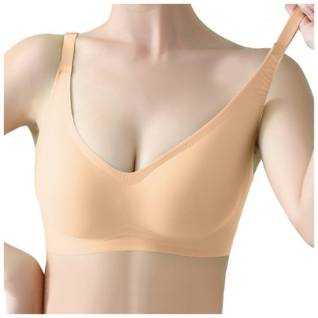 XFHLMJFF Bras For Women Soft Cozy Casual Everyday Bralette Seamless Small Push Up Latex Jelly No Underwire Adjustable Sports Leisure Underwear