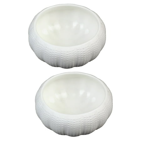 

Homemaxs 2pcs Ceramic Condiment Bowls Sea Urchin Bowls Caviar Storage Bowls (White)