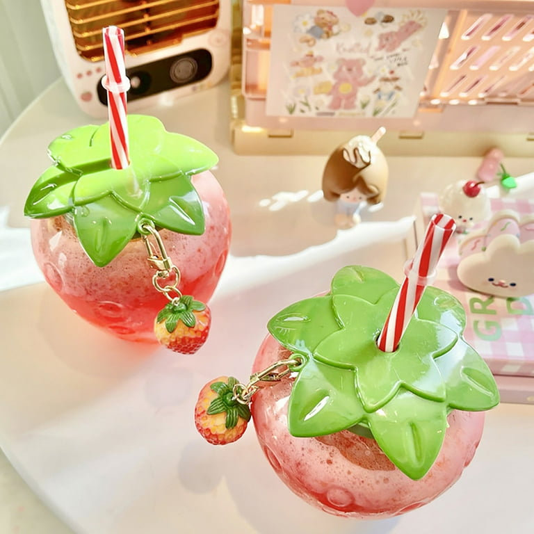 N/A/A Kawaii stuff kawaii glass kawaii strawberry milk cup kawaii cup  kawaii(Strawberry Mug)