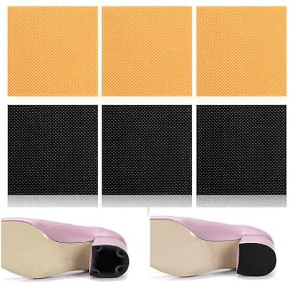 wonima88 6Pcs Square Shoe Heel Repair Rubber Boot Heel Replacement Caps Shoes Heels Pad Sole Protectors Square Sole Repair Pad Non Slip Heels Protectors for Shoes