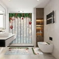 thumbnail image 2 of 4pcs Christmas Shower Curtain Sets with Non-Slip Rugs Toilet Lid Cover and Bath Mat Xmas Shower Curtain Sets Winter Wonderland Snowflake Pine Tree Leaves Shower Curtain for Bathroom Decor, 2 of 6