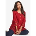 thumbnail image 6 of Roaman's Women's Plus Size Illusion Lace Big Shirt, 6 of 6