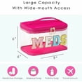 thumbnail image 2 of Letter Clear Medicine Makeup Bag, Large Size Waterproof Nylon Cosmetic Toiletry Storage bag with Top Handle, Transparent Meds First Aid Travel Organizer Cosmetic Bag,Hot Pink, 2 of 7