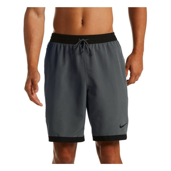 NIKE Mens Gray Lined Swim Trunks S