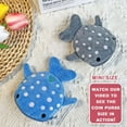 thumbnail image 3 of Kwuty Whale Shark Coin Purse, 2 Pcs Plush Coin Pouch, Cute Kawaii Wallet with Zipper Keychain, Small Embroidered Fish Sea Animal Change Purse for Women, 3 of 9