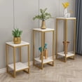 thumbnail image 4 of Estante de hierro nórdico para flores, soporte dorado para jardín, sala de estar, patio interior, estante de decoración de bonsái, estante de piso de rábano verde de varios niveles, 4 of 5
