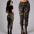 thumbnail image 4 of Female Camouflage Casual Pants  Elastic High Waist Sport Slacks, 4 of 7