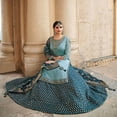 thumbnail image 4 of Ready to Wear Designer Lengha Suits Pakistani Indian Salwar Kameez Dress ( Sky Blue, XXL - 46 ), 4 of 6