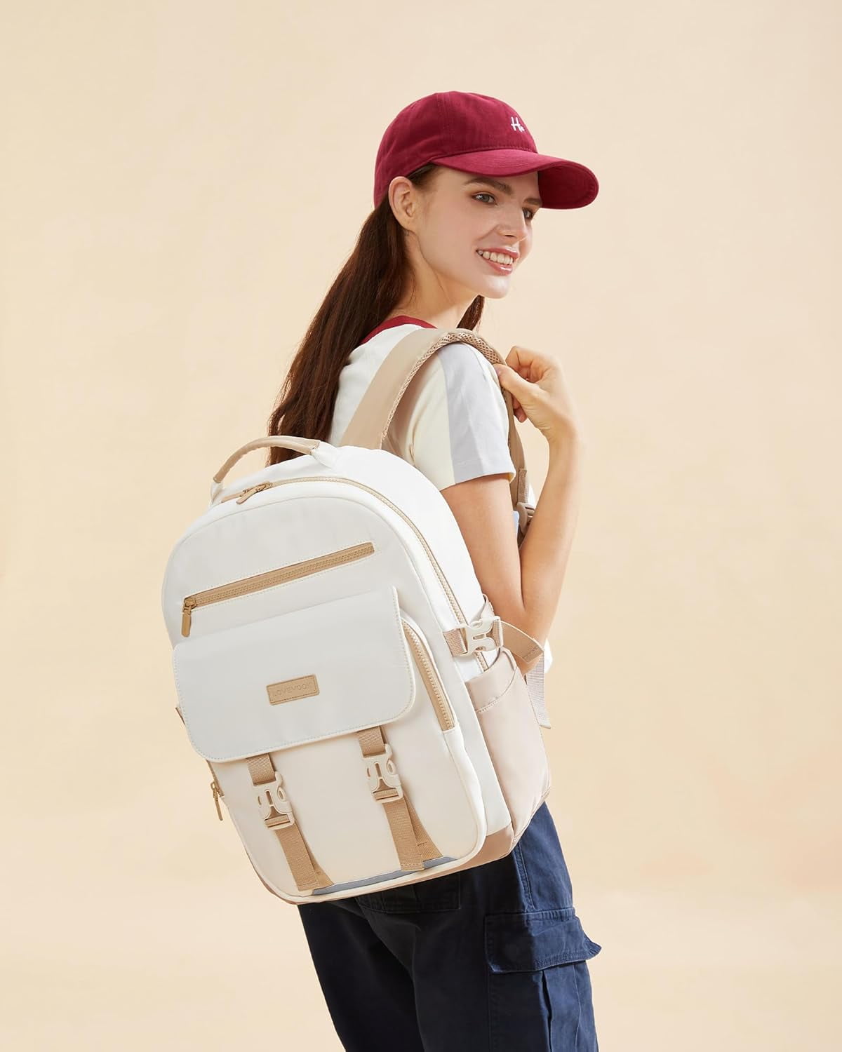 LOVEVOOK School Backpack for Teen Girls，Casual School Backpack 14-18 Teenage 15.6 Inch Laptop Bookbag, Cute Big Student Laptop Backpack for College Women Middle High School Travel Daypack