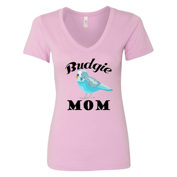 Inktastic Budgie Mom Parakeet Budgerigar Bird Women's V-Neck T-Shirt