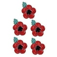 thumbnail image 4 of 5pcs Poppy Badges Pin Brooch Crystal Enamel Badge 2020 Red Poppy Branch, 4 of 8