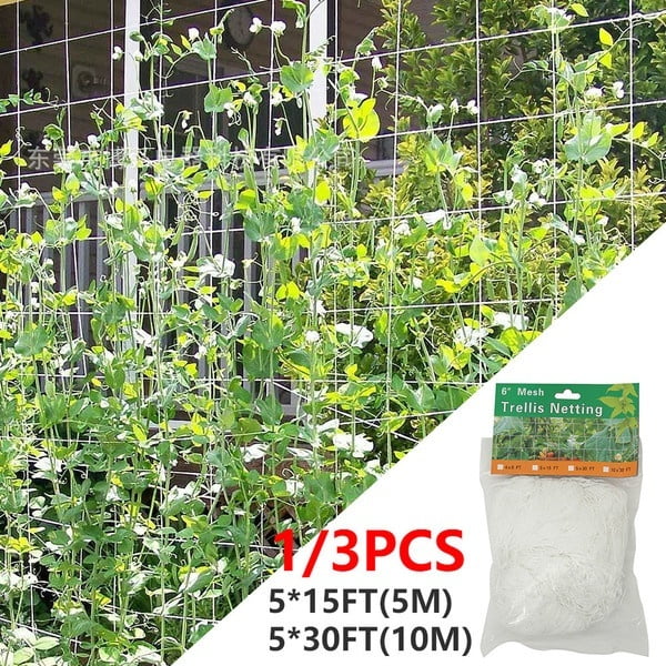 Heavy-duty PE Plant Trellis Garden Netting 1.18"-6-Trellis Netting Green 5x15FT 