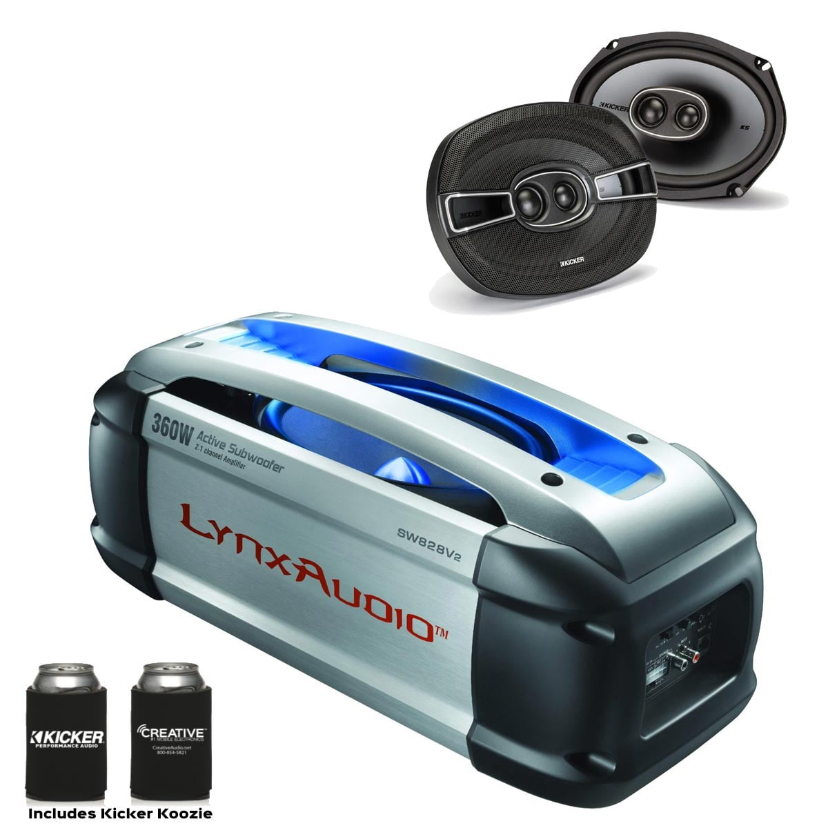 subwoofer with built in amp walmart