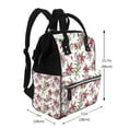 thumbnail image 2 of Xecao Lilies Flowers print Large Capacity Nappy Bag is a multi-functional waterproof travel backpack, perfect as a nursing bag or mummy backpack for women, 2 of 6