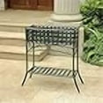 thumbnail image 3 of International Caravan Mandalay Iron Potting Bench in Verdi Gris, 3 of 3