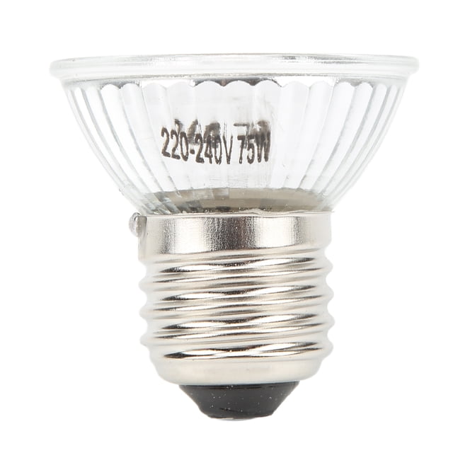 Lámpara de calentamiento UVB para reptiles, 220-240 V, 75 W, espectro completo para anfibios, luz para tomar el sol de bajo consumo